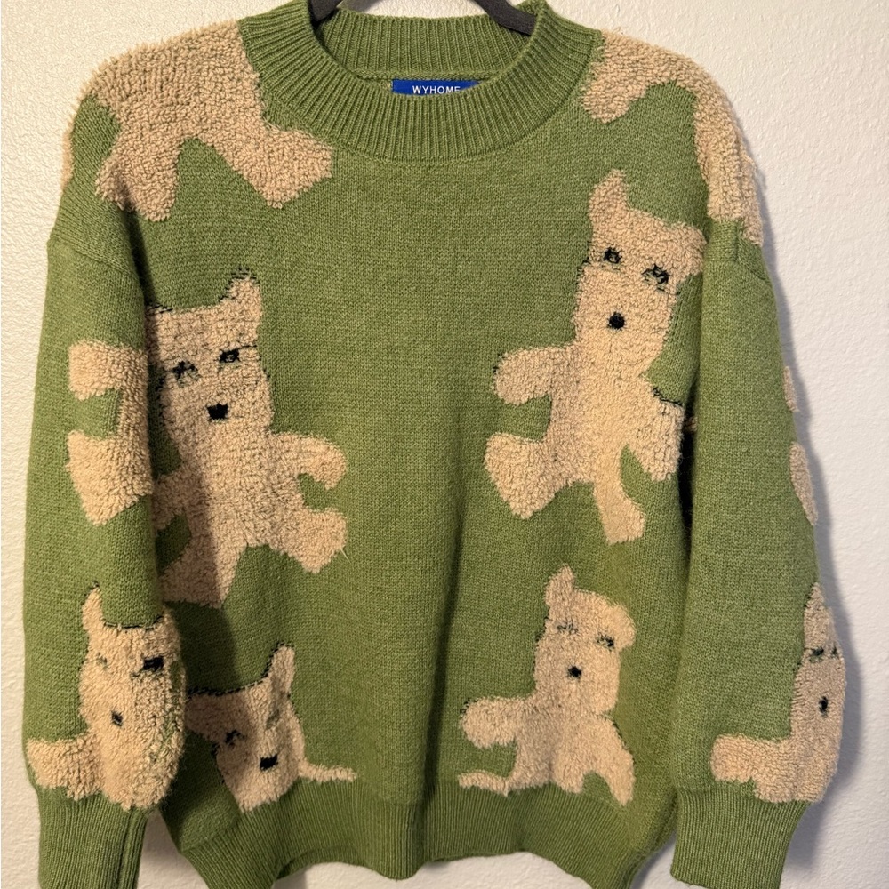 Kori green teddy bear sweater